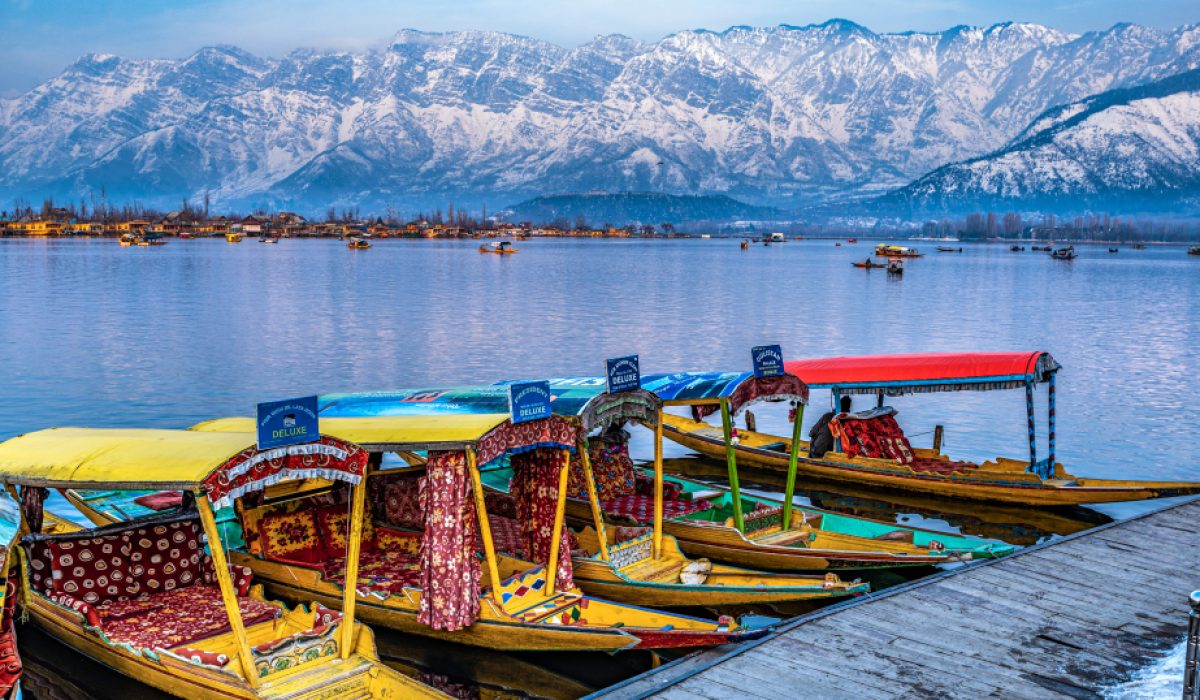 Shikara-boats-floating-on-Dal-Lake